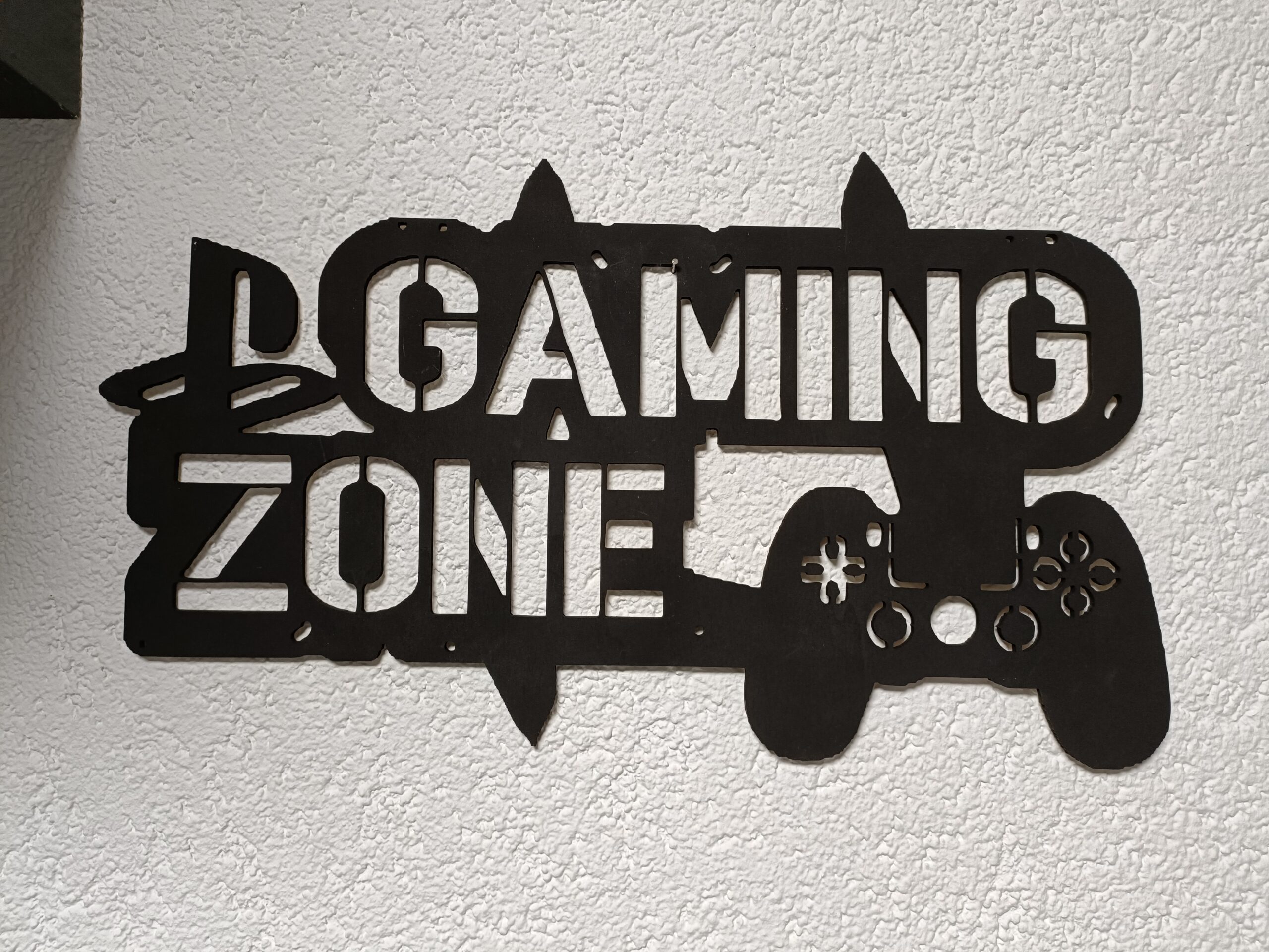 Holzdeko "Gaming Zone" schwarz